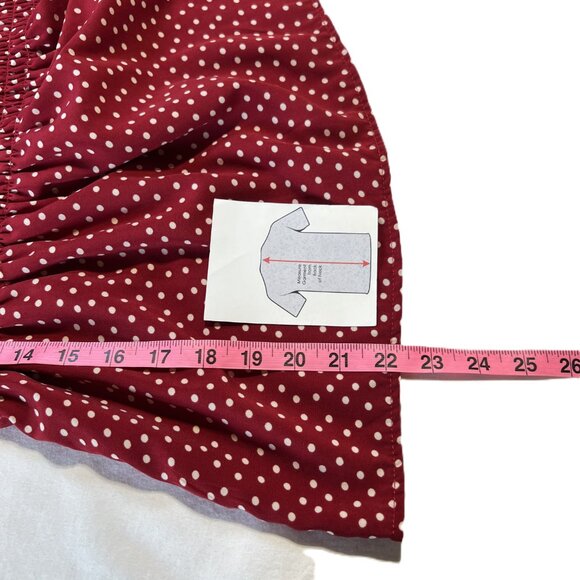 ❤️Urban Romantics Red Polka Dot Peplum Top  Size S  Feminine & Flirty - Picture 8 of 9